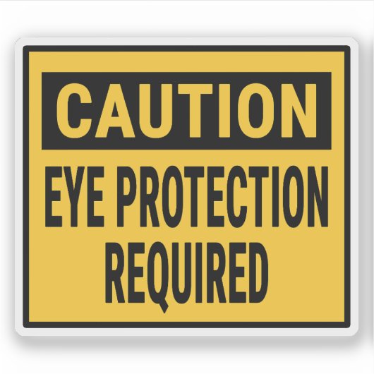 Sticker Protection des yeux de prudence requise (Devant)