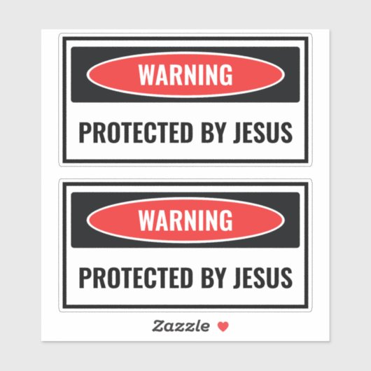 Sticker Protégé par Jésus (Feuille)