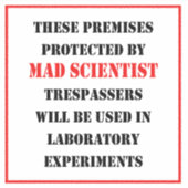 Sticker Protégé Par Un Scientifique Mad (Devant)