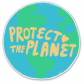 Sticker PROTÉGER LA PLANÈTE SAVE EARTH Eco Green (Devant)