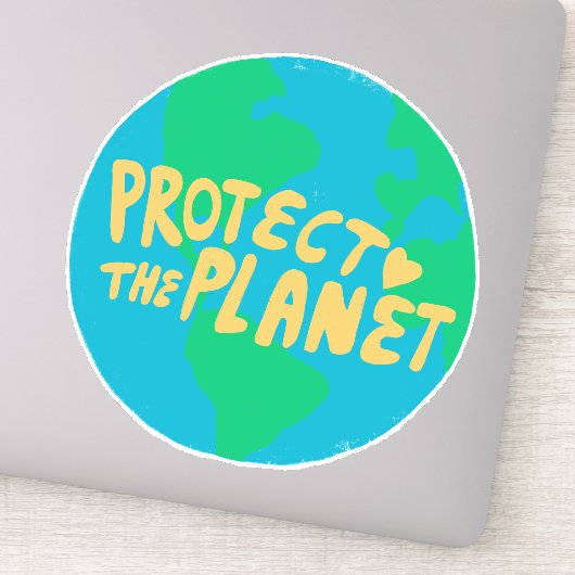 Sticker PROTÉGER LA PLANÈTE SAVE EARTH Eco Green (Détail)