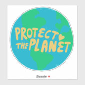 Sticker PROTÉGER LA PLANÈTE SAVE EARTH Eco Green (Feuille)