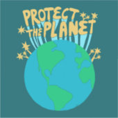 Sticker PROTÉGER LA PLANÈTE SAVE EARTH Eco Green (Devant)