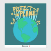 Sticker PROTÉGER LA PLANÈTE SAVE EARTH Eco Green (Feuille)