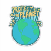 Sticker PROTÉGER LA PLANÈTE SAVE EARTH Eco Green (Devant)