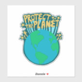 Sticker PROTÉGER LA PLANÈTE SAVE EARTH Eco Green (Feuille)