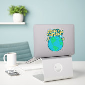 Sticker PROTÉGER LA PLANÈTE SAVE EARTH Eco Green (Ordinateur portable sur le bureau)