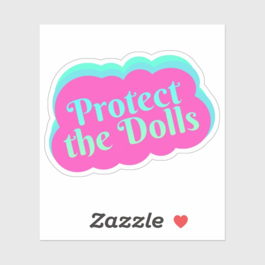 Sticker Protéger les droits trans des poupées (Feuille)