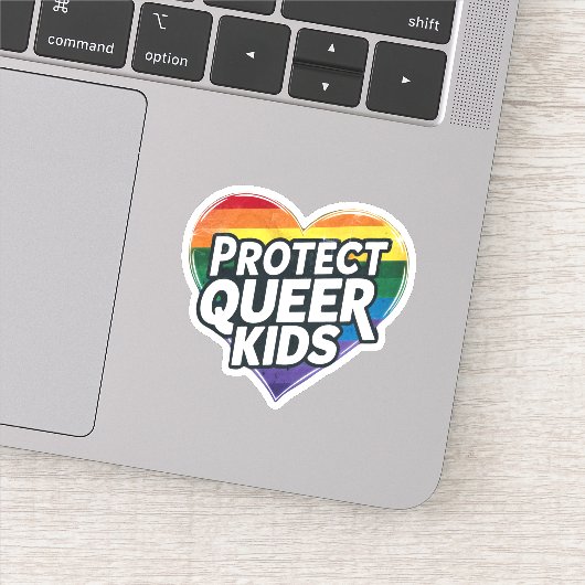 Sticker Protéger les enfants queer Rainbow Heart LGBT Prid (Détail)