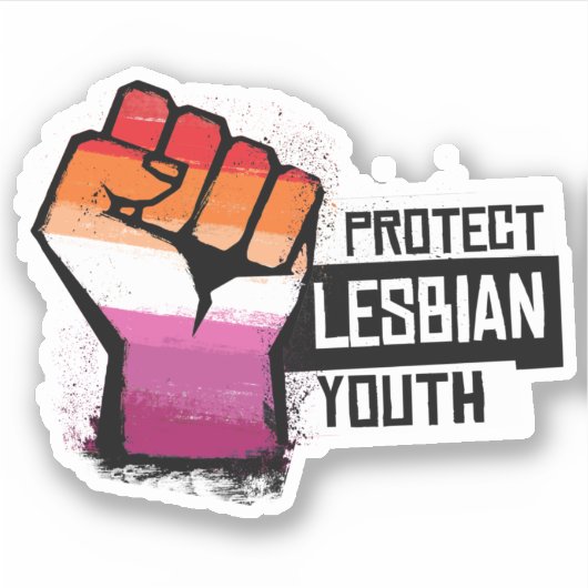 Sticker Protéger les jeunes lesbiennes (Devant)