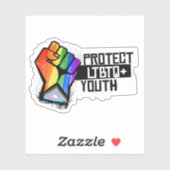 Sticker Protéger les jeunes LGBTQ+ (Feuille)
