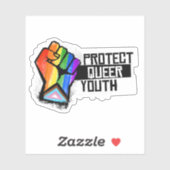 Sticker Protéger les jeunes queer (Feuille)