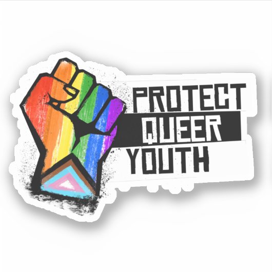 Sticker Protéger les jeunes queer (Devant)