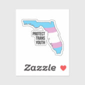 Sticker Protéger les jeunes trans de Floride (Feuille)