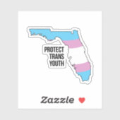 Sticker Protéger les jeunes trans de Floride (Feuille)