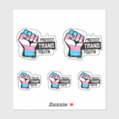 Sticker Protéger les jeunes trans - Poing de la fierté (Feuille)