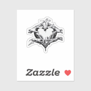 Sticker Protéger Un Coeur - Skeleton Coeur Main