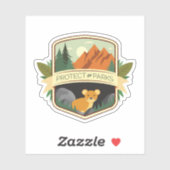 Sticker Protégez le Pika des parcs (Feuille)
