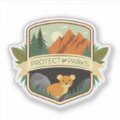Sticker Protégez le Pika des parcs (Devant)