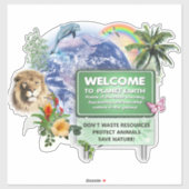 Sticker Protégez Notre Planète ! (Feuille)