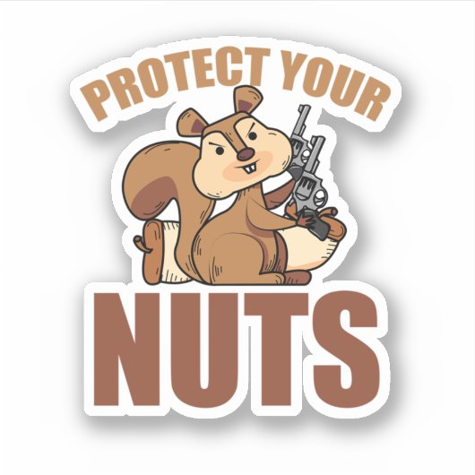 Sticker Protégez Votre Arme Chasseur Cool D'Écureuil. Perf (Devant)
