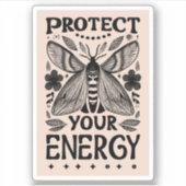 Sticker Protégez votre énergie Esthétique Whimsigoth (Devant)