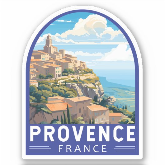Sticker Provence France Travel Art Vintage (Devant)
