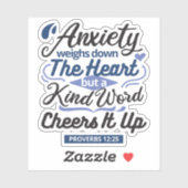 Sticker Proverbes 12:25 Verset de la Bible – Art de mots g (Feuille)