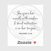 Sticker Proverbes 31:26 Bible Verse Marble Glam (Feuille)
