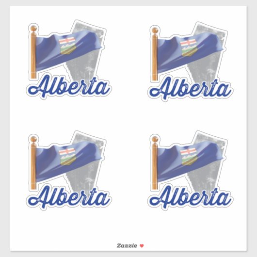 Sticker Province de l'Alberta et drapeau (Feuille)