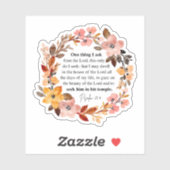 Sticker Psalm 27:4 One Thing I Ask (Feuille)