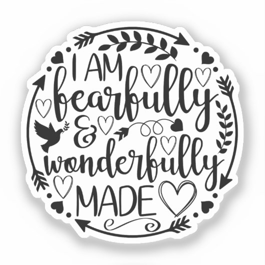 Sticker Psalm 39 Wonderfully Made Christian Scripture  (Recto)