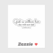 Sticker Psalm 46:5 God is within her (Feuille)