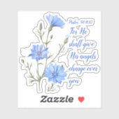 Sticker Psalm 91  He Shall Give His Angels Inspirational (Feuille)