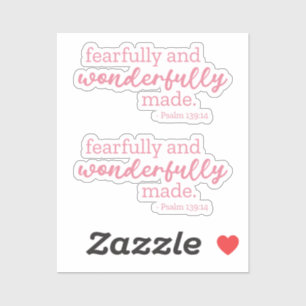 Sticker Psaume 139:14 - Fearful and Wonderful Fade