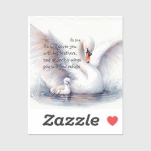 Sticker Psaume 91:4 Ailes Protection de Dieu Bible Écritur