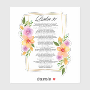 Sticker Psaume 91 Cadre géométrique Floral