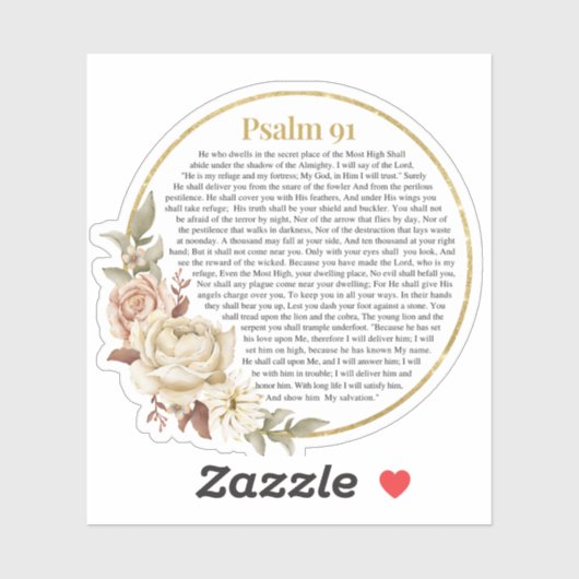 Sticker Psaume 91 NKJV (Feuille)