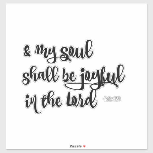 Sticker Psaumes Joyeuse Bible Verse (Feuille)