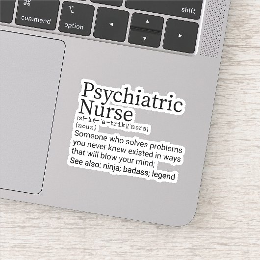 Sticker Psych Nurse Definition, Cadeau pour Psychiatric Nu (Détail)