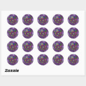 Sticker Psychedélique Purple Paisley (Feuille)