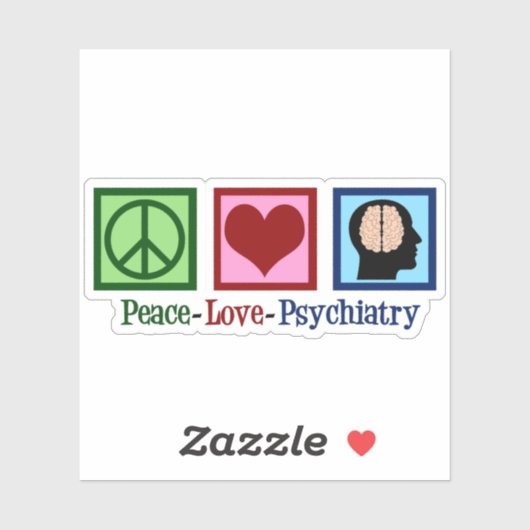 Sticker Psychiatre Paix amour Psychiatrie (Feuille)