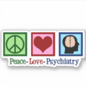 Sticker Psychiatre Paix amour Psychiatrie (Devant)