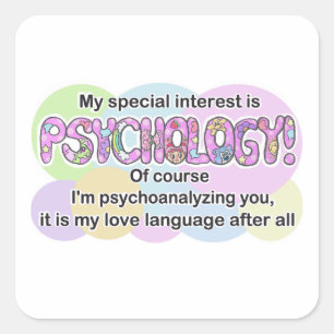 Sticker, Psychologie Taal van de Liefde (ADHD, Aut Vierkante Sticker