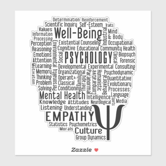 Sticker PSYCHOLOGIE Word Cloud (Feuille)