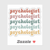 Sticker Psychologue Rétro Psychologie Étudiante Diplôme (Feuille)