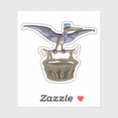 Sticker Pteranodon Portant Un Panier (Feuille)
