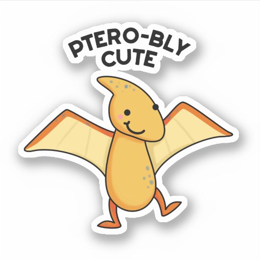 Sticker Pterobo mignon Dinosaure Pterodactyle Pun (Devant)