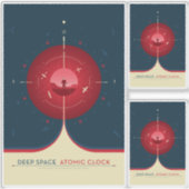 Sticker Publicité Sci-Fi, Horloge Atomique Rouge, Espace P (Devant)