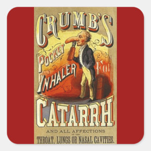 Sticker Publicité Vintage Inhaler Cure Catarrh
